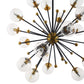 Modway Constellation Clear Glass and Brass Ceiling Light Pendant Chandelier FredCo