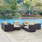 Modway Convene 10 Piece Outdoor Patio Sectional Set FredCo