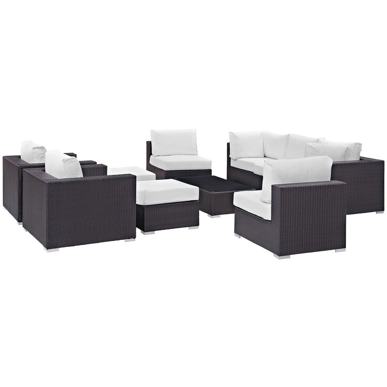 Modway Convene 10 Piece Outdoor Patio Sectional Set FredCo
