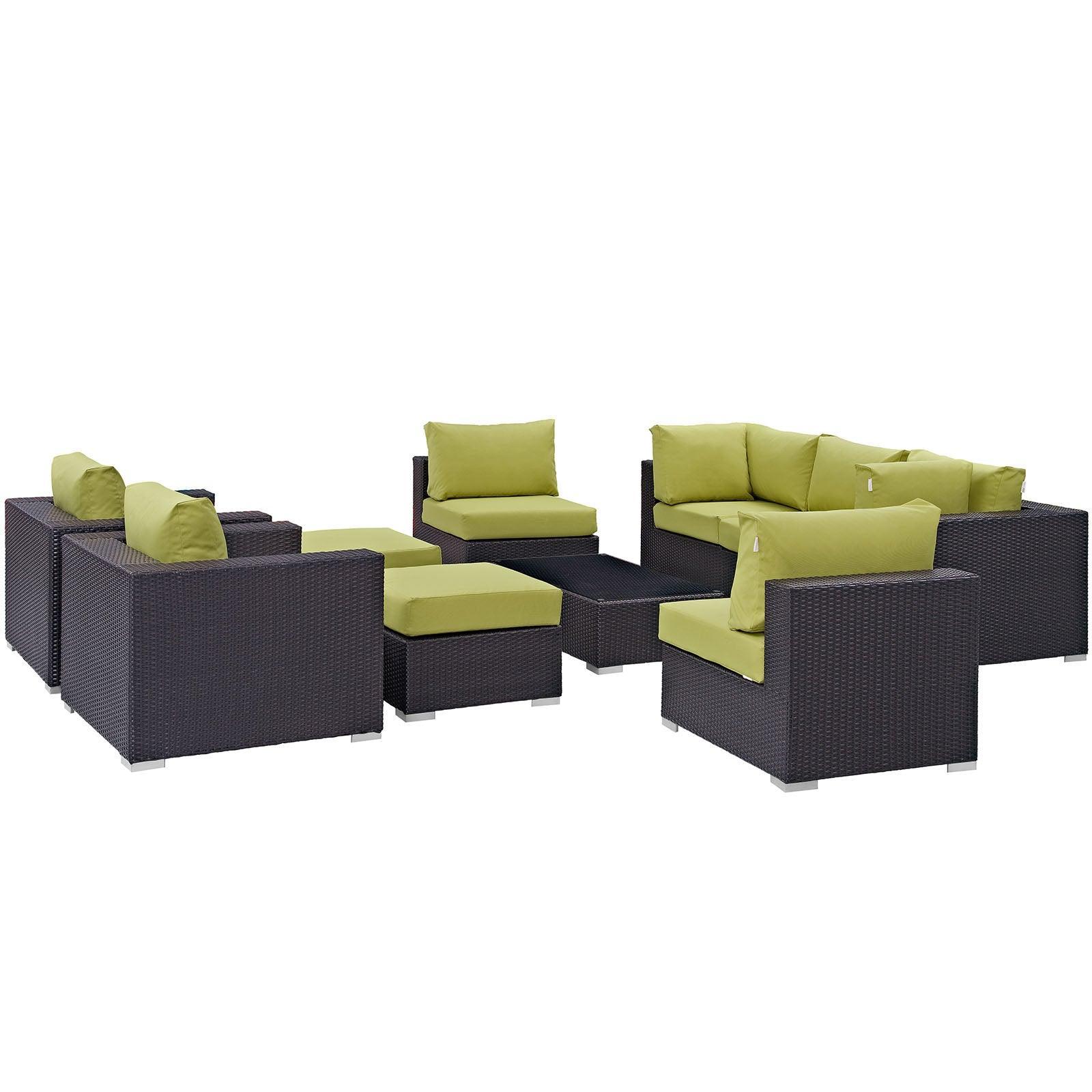 Modway Convene 10 Piece Outdoor Patio Sectional Set FredCo
