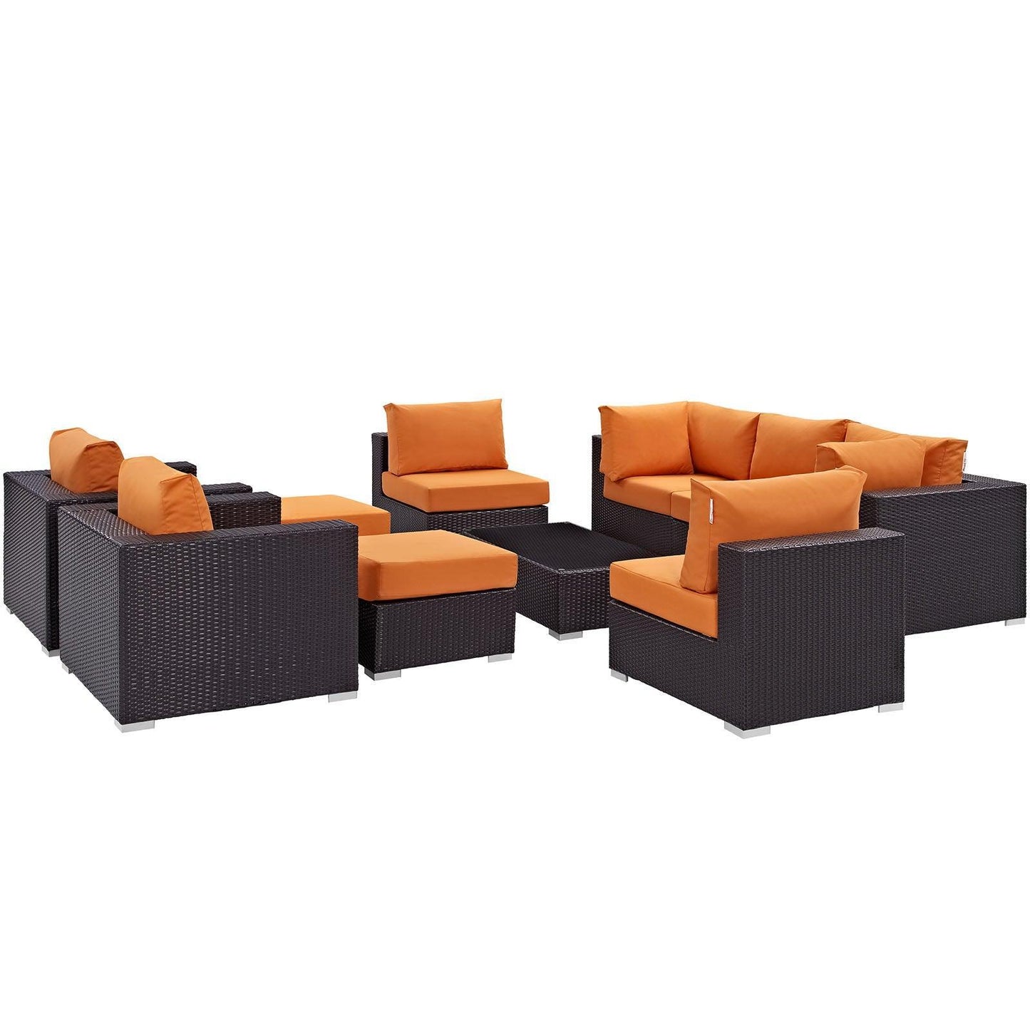 Modway Convene 10 Piece Outdoor Patio Sectional Set FredCo