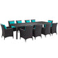 Modway Convene 11 Piece Outdoor Patio Dining Set FredCo