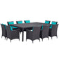 Modway Convene 11 Piece Outdoor Patio Dining Set, EEI-2240 FredCo