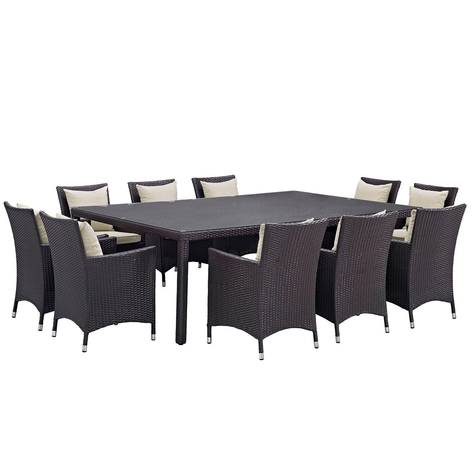 Modway Convene 11 Piece Outdoor Patio Dining Set, EEI-2240 FredCo