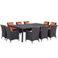 Modway Convene 11 Piece Outdoor Patio Dining Set, EEI-2240 FredCo