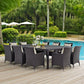Modway Convene 11 Piece Outdoor Patio Dining Set, EEI-2240 FredCo