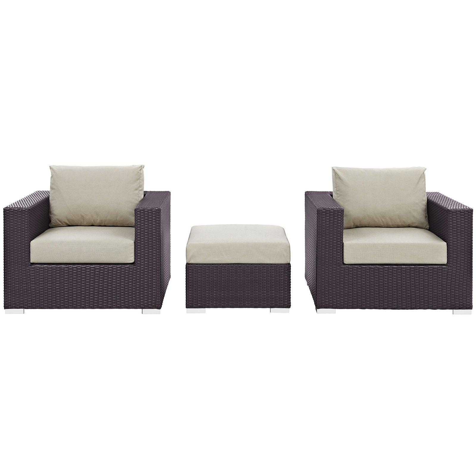 Modway Convene 3 Piece Outdoor Patio Sofa Set FredCo