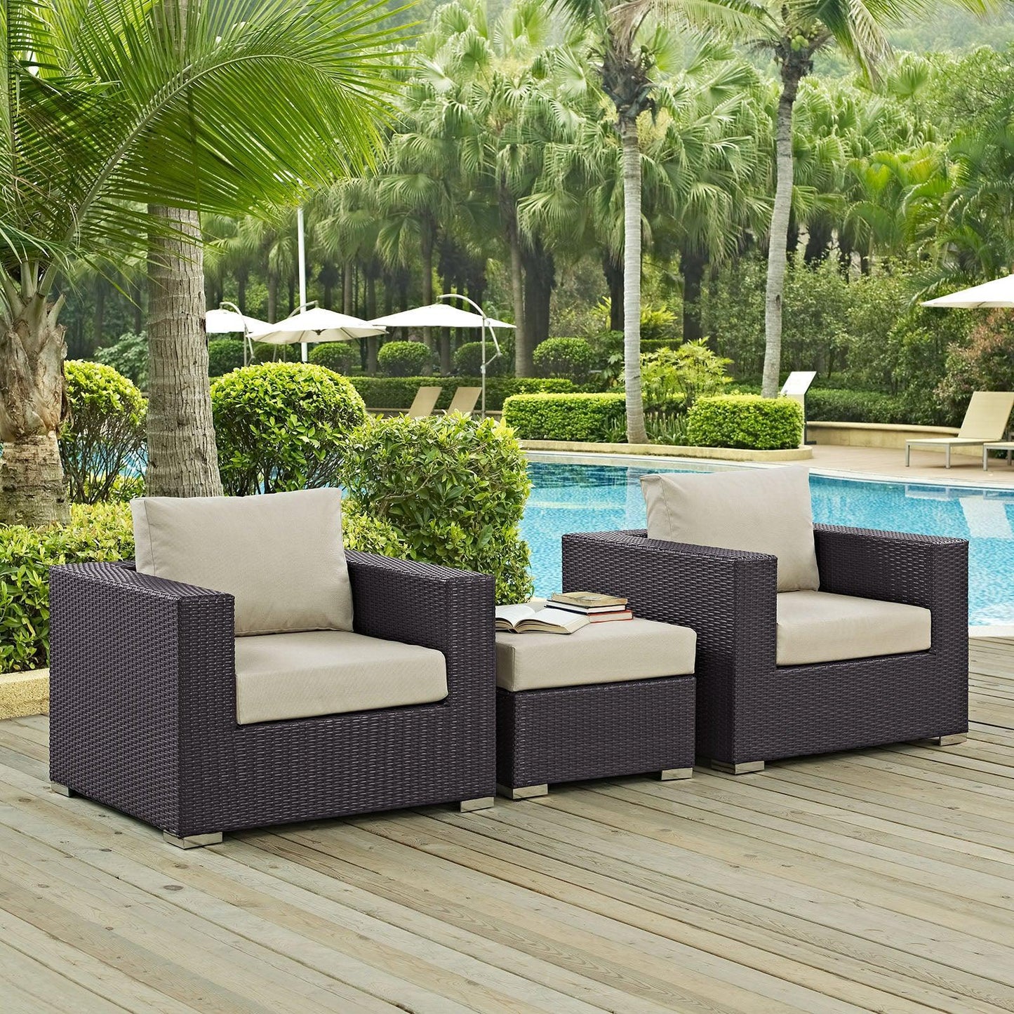 Modway Convene 3 Piece Outdoor Patio Sofa Set FredCo