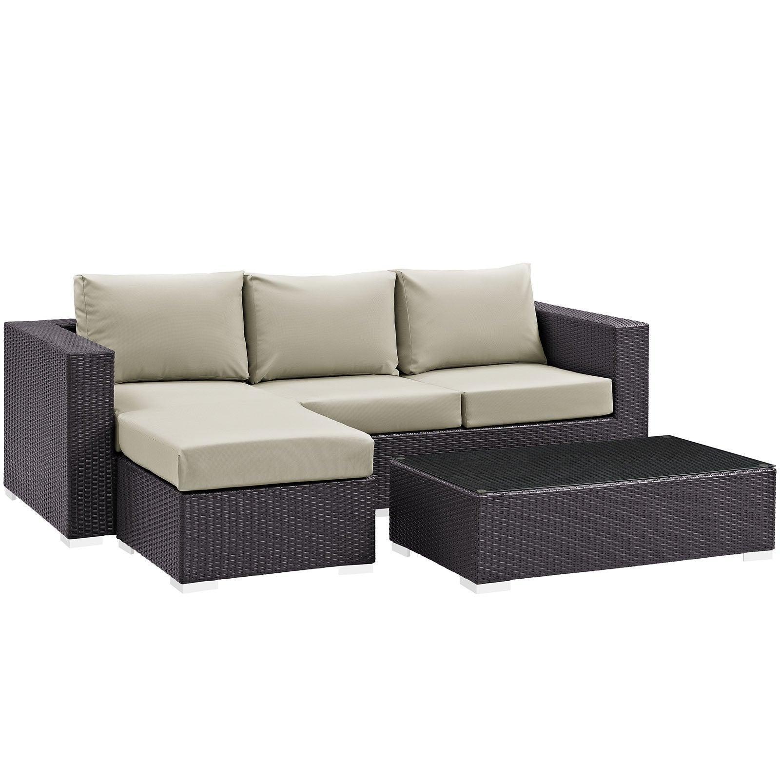 Modway Convene 3 Piece Outdoor Patio Sofa Set, EEI-2178 FredCo