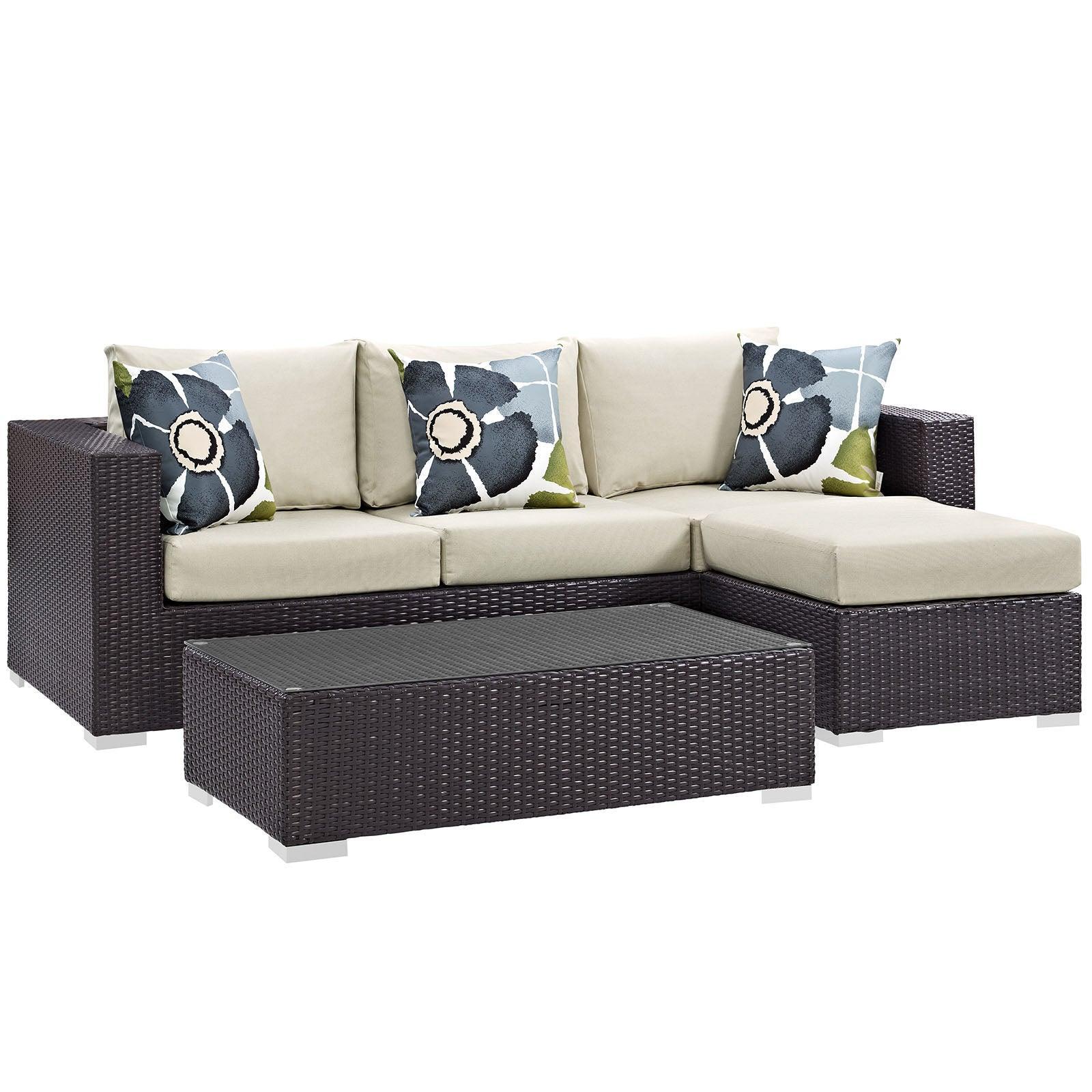 Modway Convene 3 Piece Outdoor Patio Sofa Set, EEI-2364 FredCo