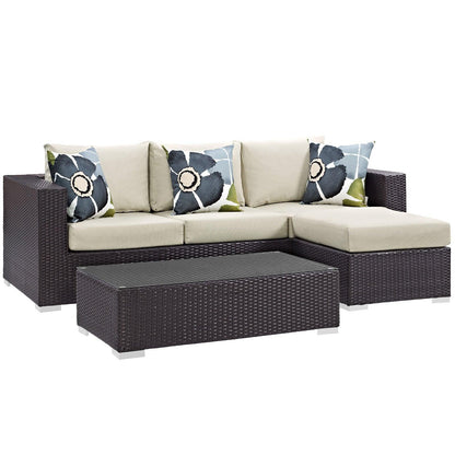Modway Convene 3 Piece Outdoor Patio Sofa Set, EEI-2364 FredCo