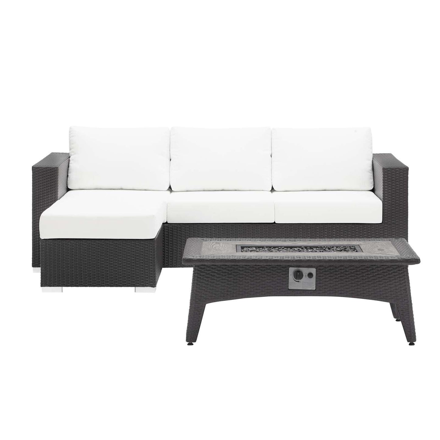 Modway Convene 3 Piece Set Outdoor Patio with Fire Pit FredCo