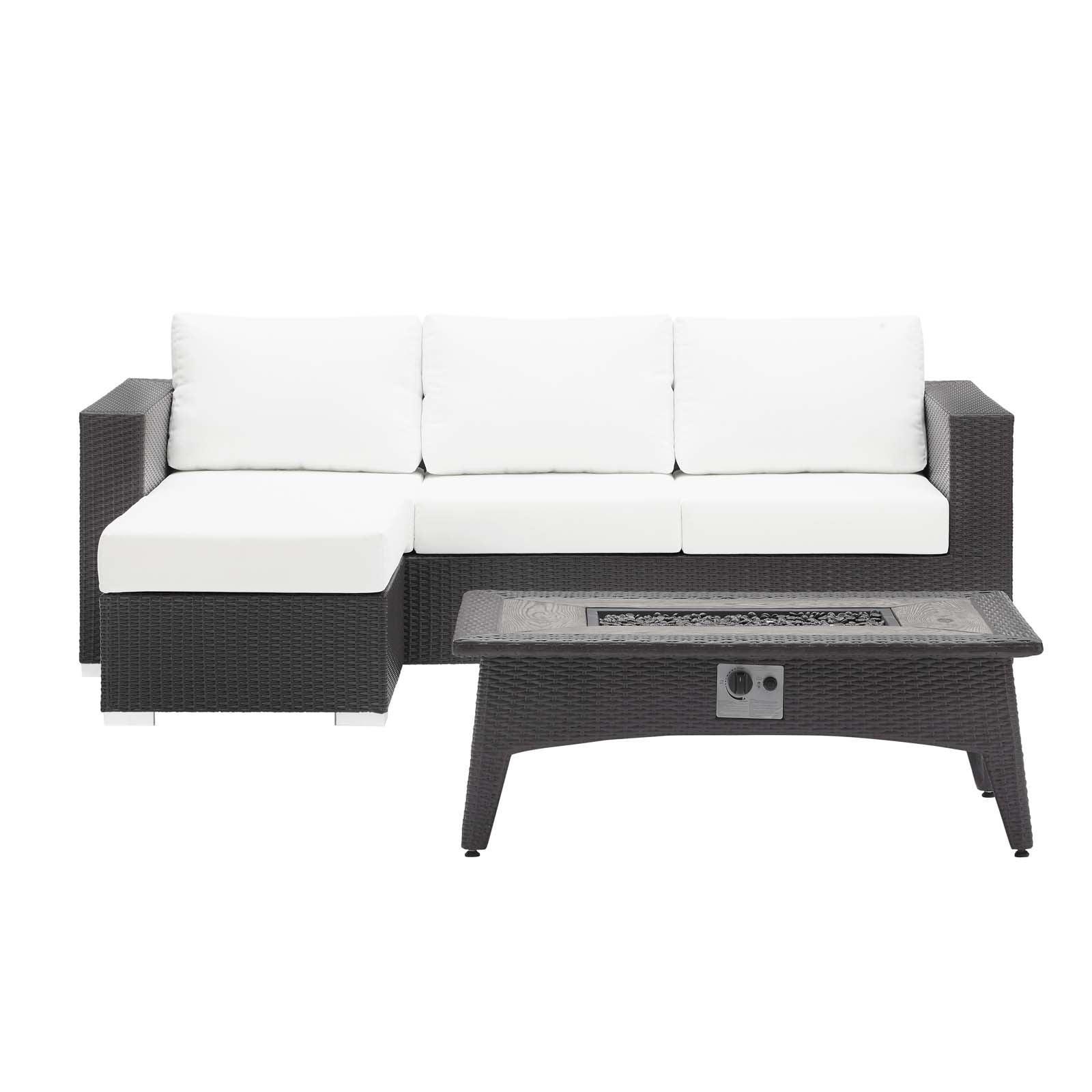 Modway Convene 3 Piece Set Outdoor Patio with Fire Pit FredCo