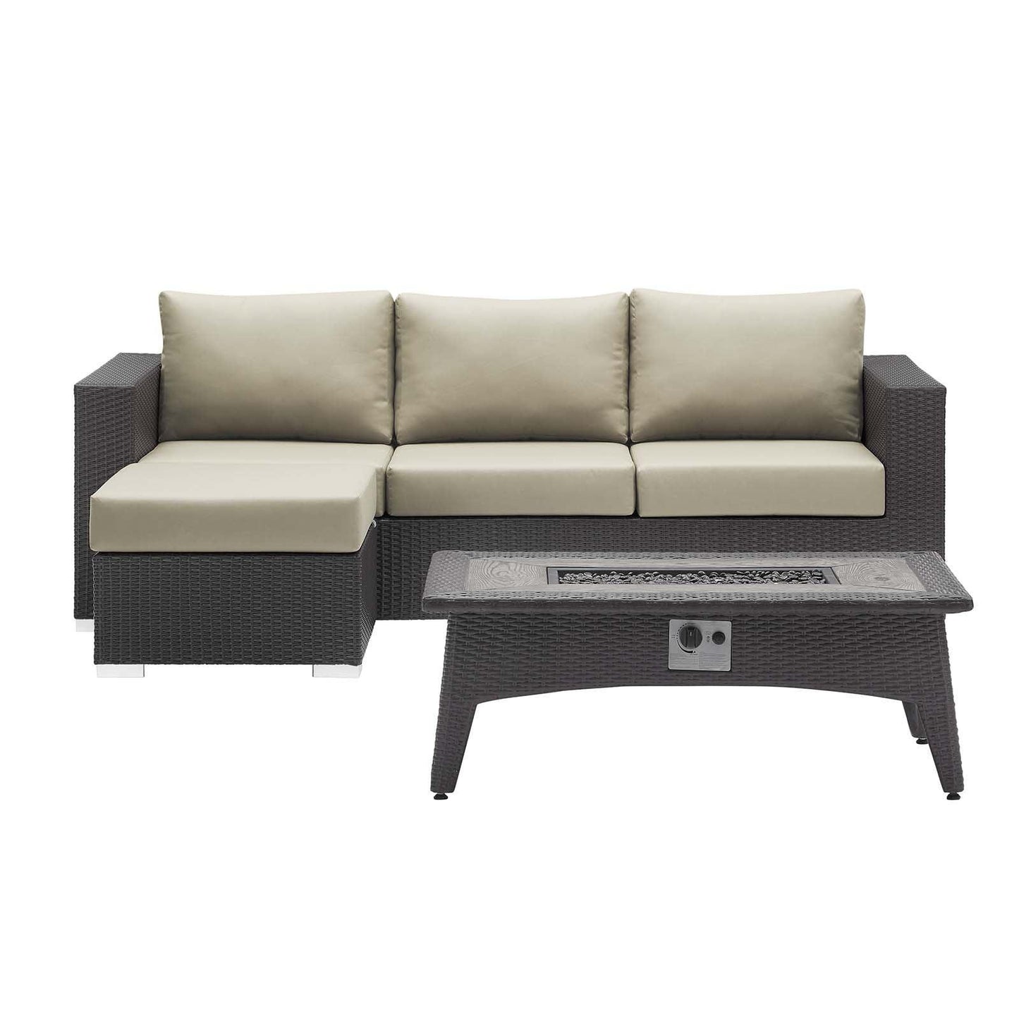 Modway Convene 3 Piece Set Outdoor Patio with Fire Pit FredCo