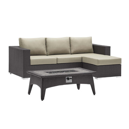 Modway Convene 3 Piece Set Outdoor Patio with Fire Pit FredCo