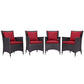 Modway Convene 4 Piece Outdoor Patio Dining Set FredCo
