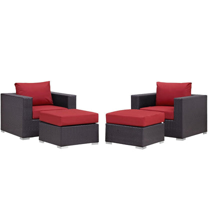 Modway Convene 4 Piece Outdoor Patio Sectional Set FredCo