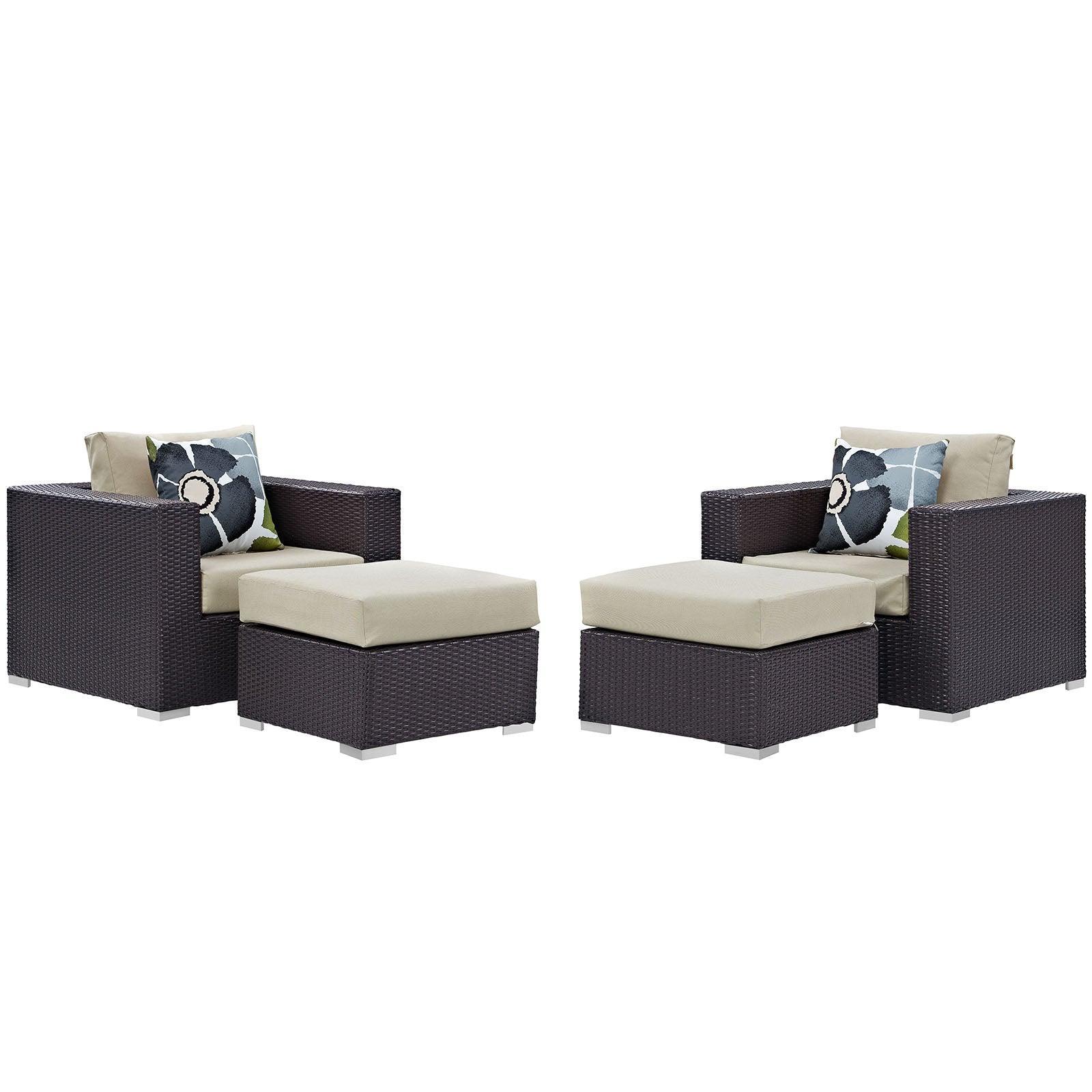 Modway Convene 4 Piece Outdoor Patio Sectional Set, EEI-2367 FredCo