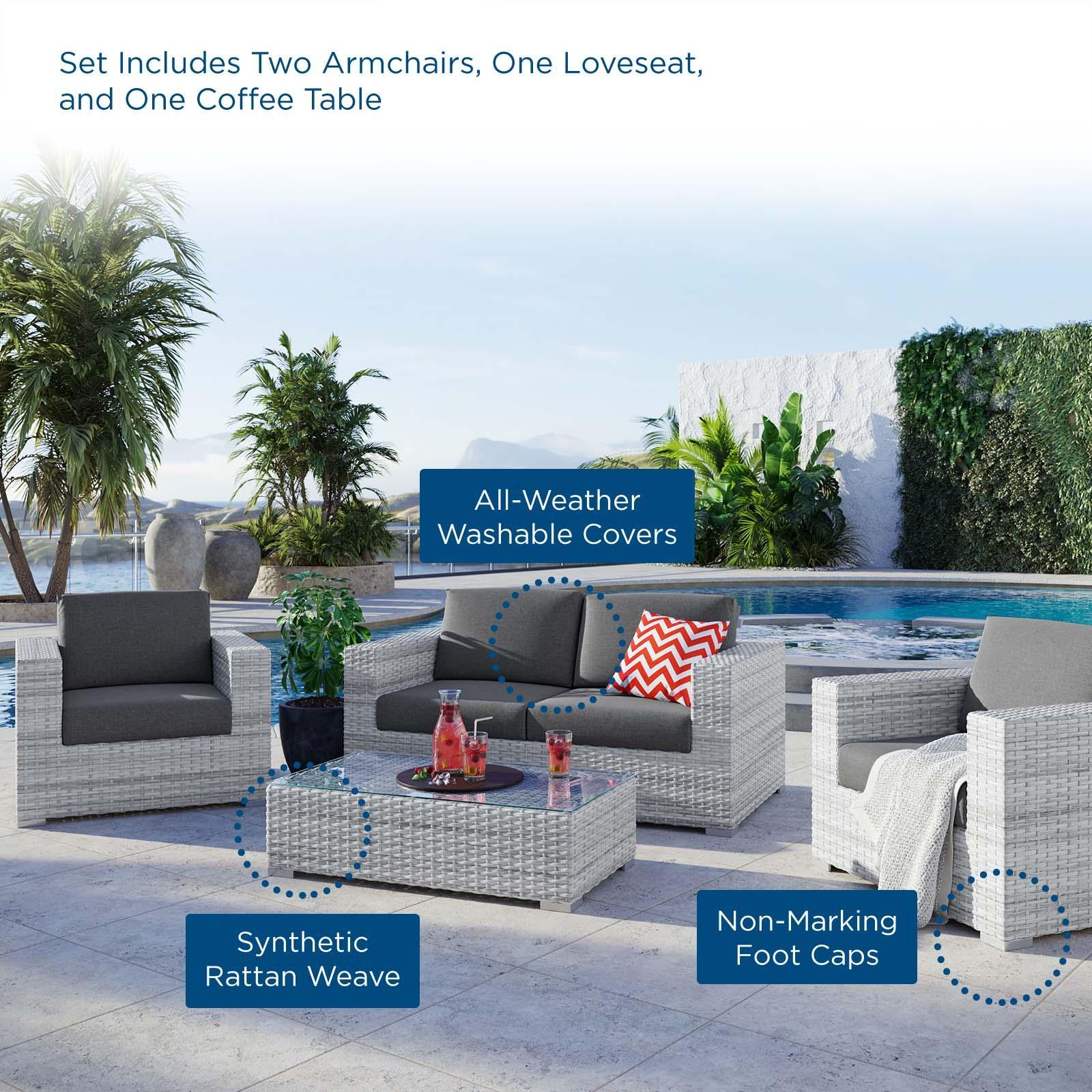Modway Convene 4-Piece Outdoor Patio Set FredCo