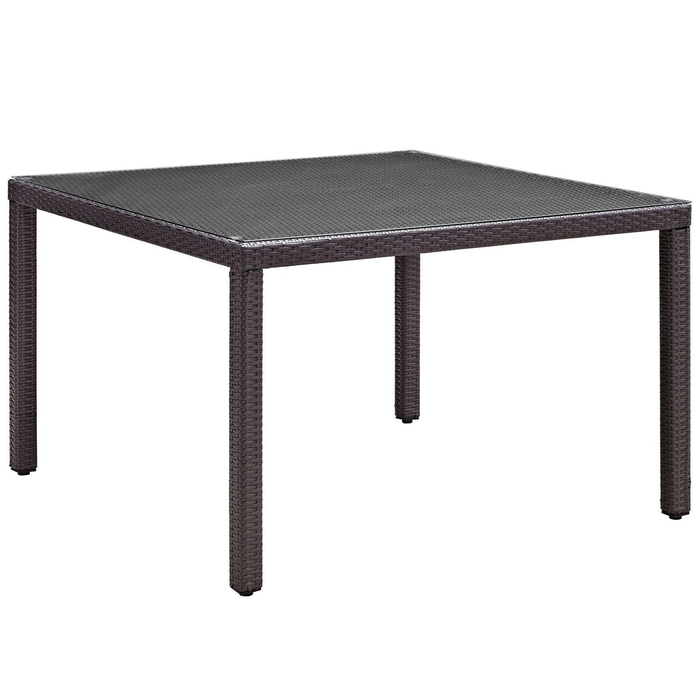 Modway Convene 47" Square Outdoor Patio Glass Top Dining Table FredCo