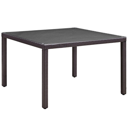 Modway Convene 47" Square Outdoor Patio Glass Top Dining Table FredCo