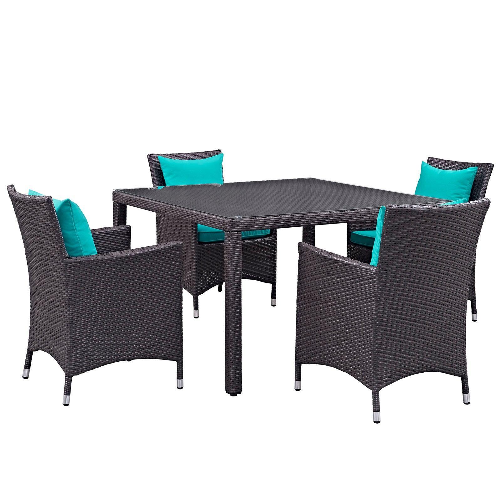 Modway Convene 5 Piece Outdoor Patio Dining Set FredCo