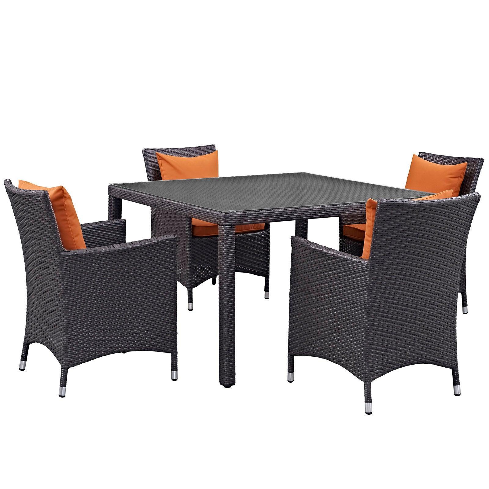 Modway Convene 5 Piece Outdoor Patio Dining Set FredCo