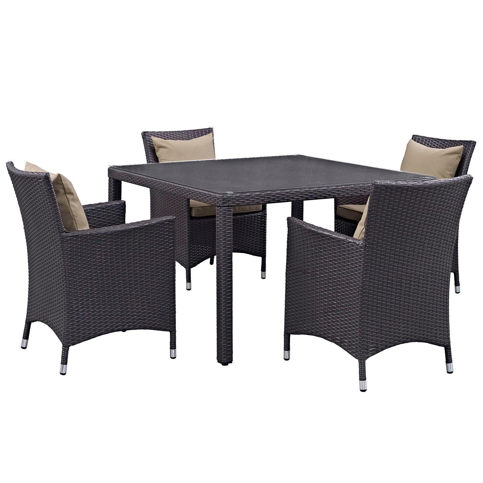 Modway Convene 5 Piece Outdoor Patio Dining Set FredCo