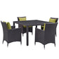 Modway Convene 5 Piece Outdoor Patio Dining Set FredCo
