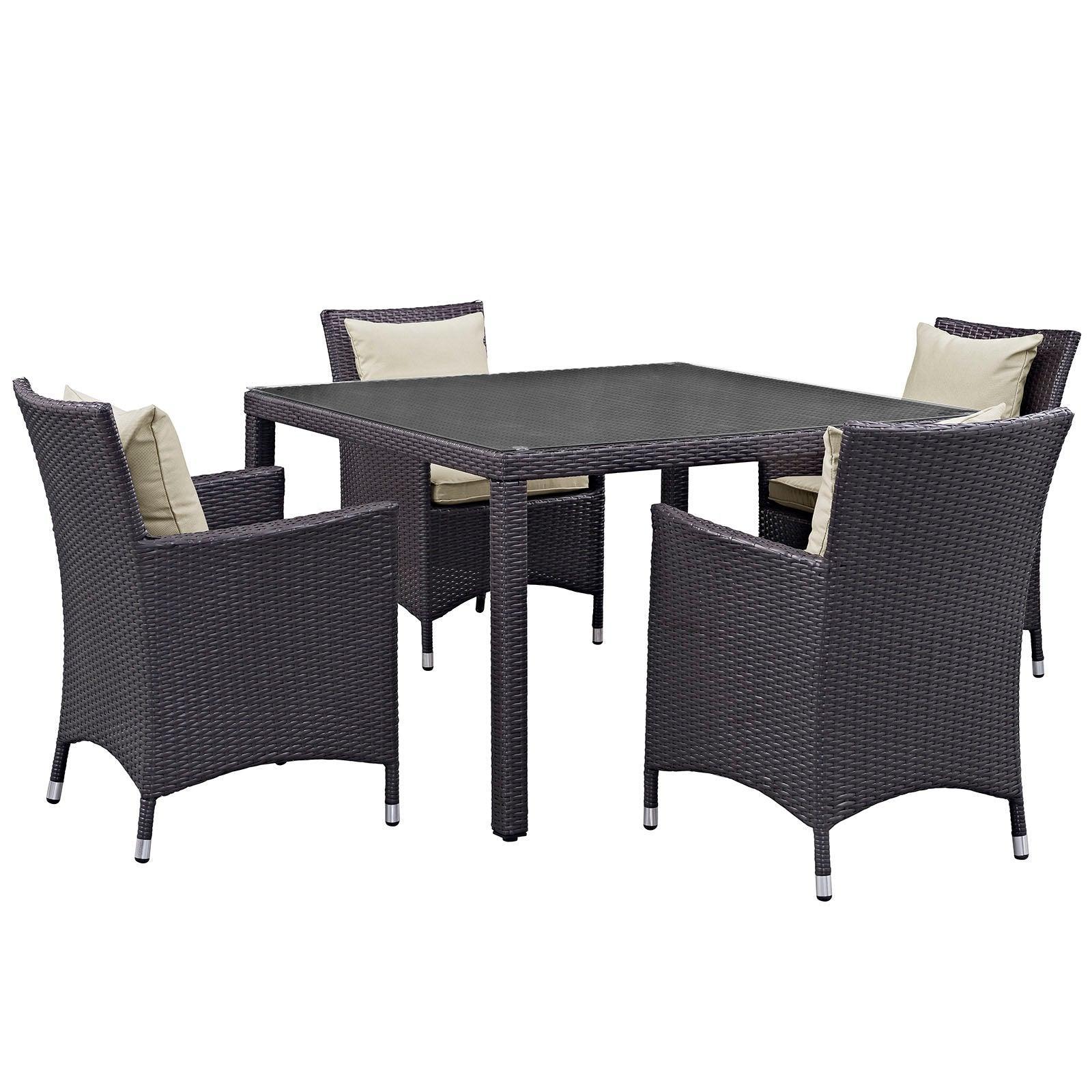 Modway Convene 5 Piece Outdoor Patio Dining Set FredCo