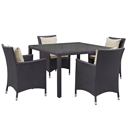 Modway Convene 5 Piece Outdoor Patio Dining Set FredCo