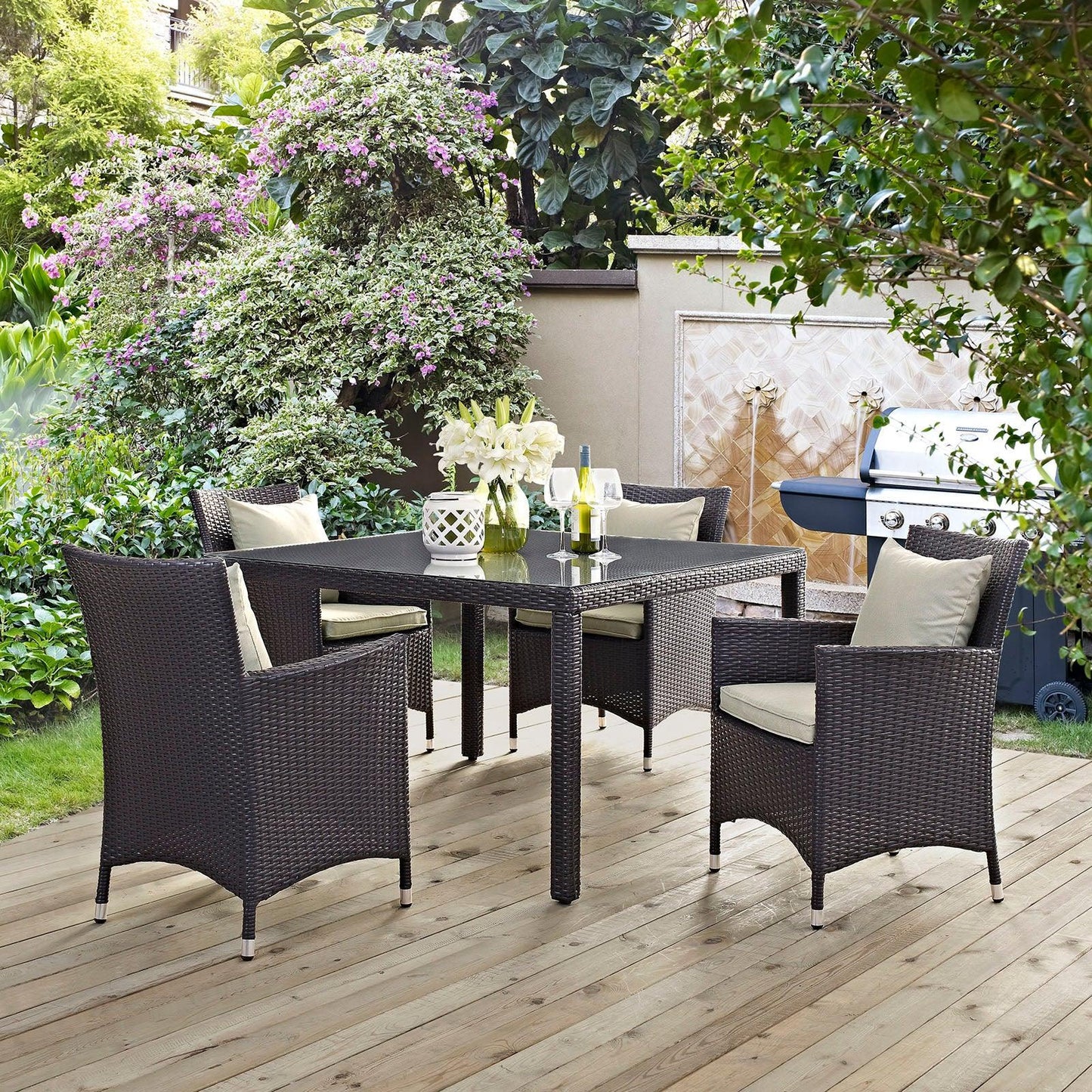 Modway Convene 5 Piece Outdoor Patio Dining Set FredCo
