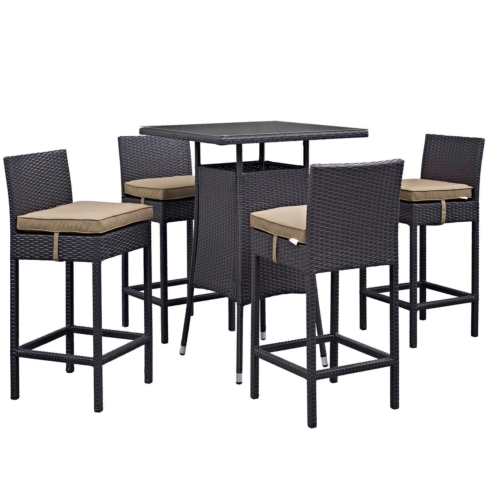 Modway Convene 5 Piece Outdoor Patio Pub Set, EEI-1963 FredCo