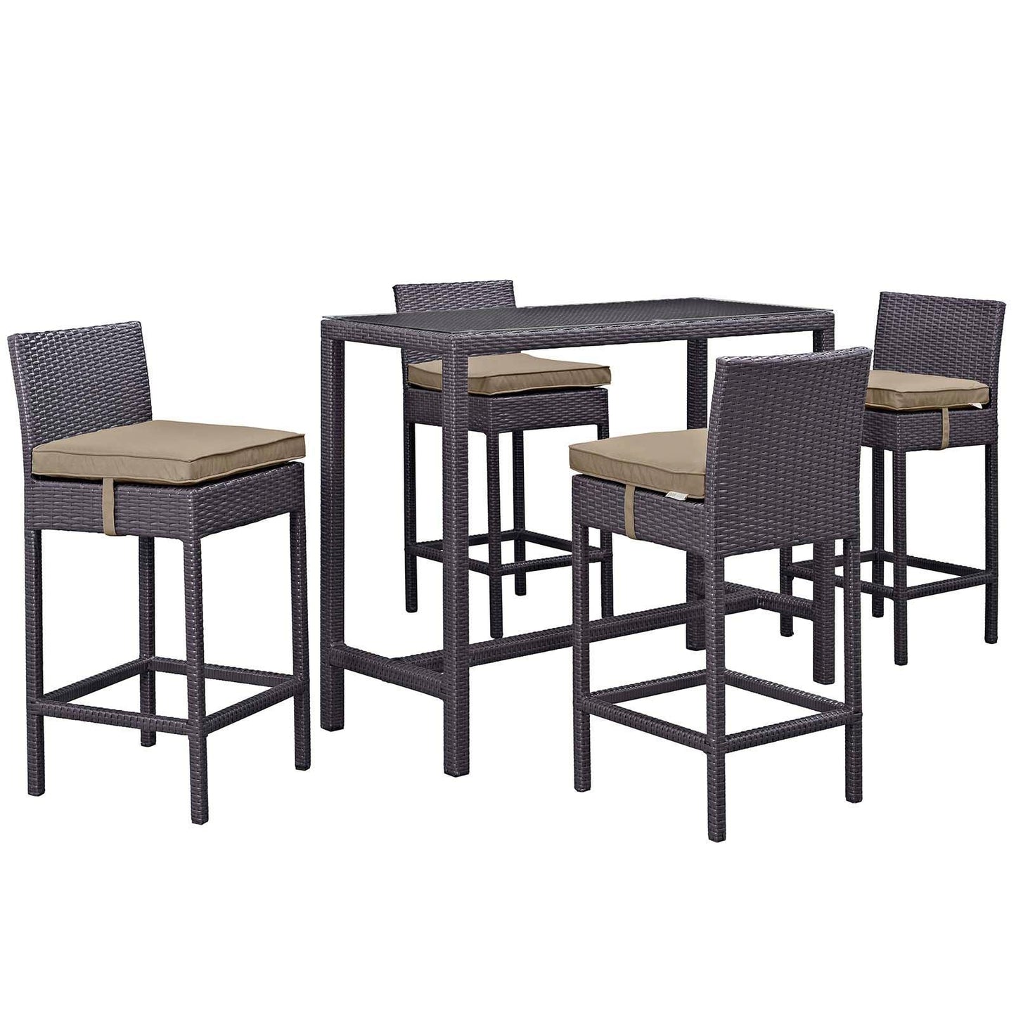 Modway Convene 5 Piece Outdoor Patio Pub Set, EEI-1964 FredCo