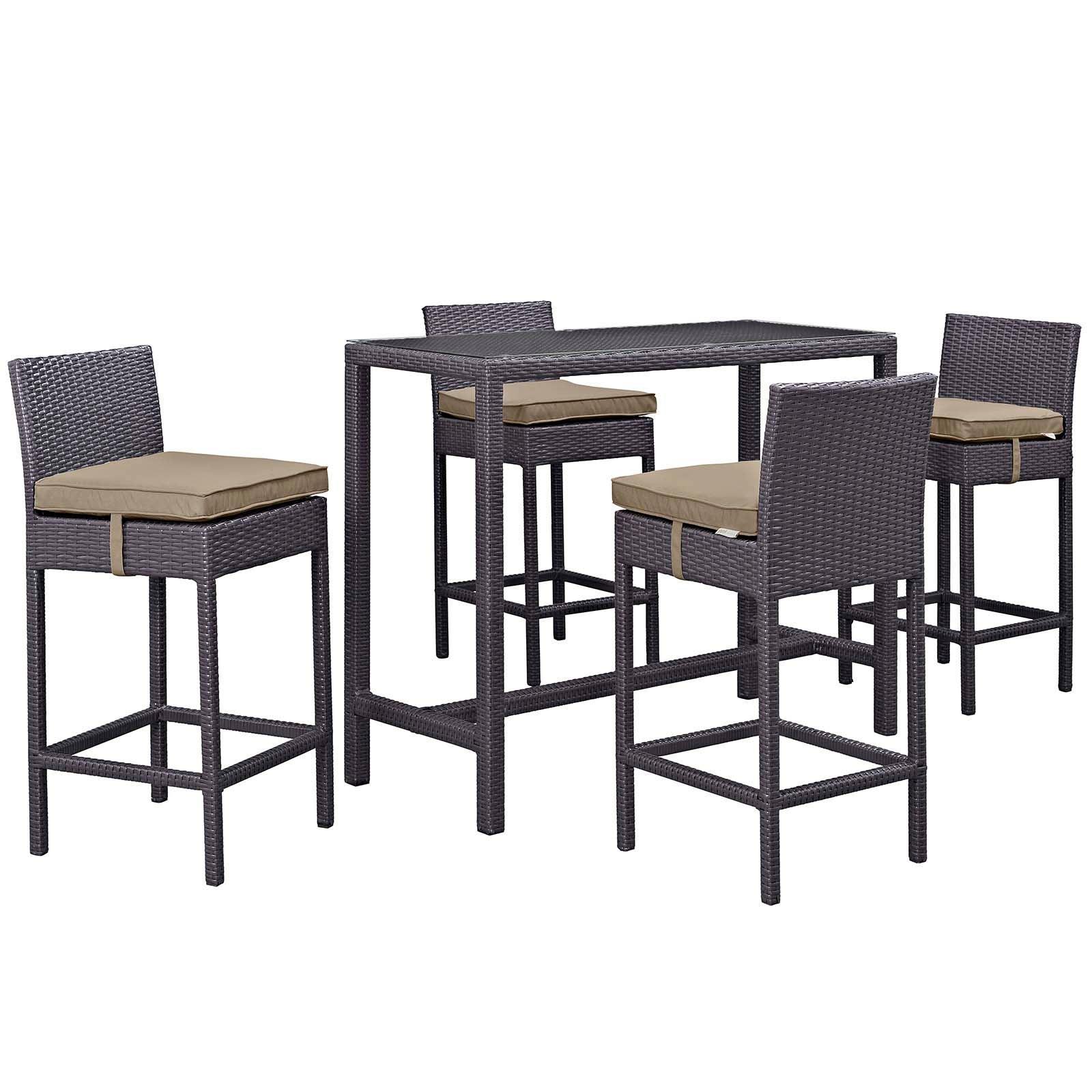 Modway Convene 5 Piece Outdoor Patio Pub Set, EEI-1964 FredCo