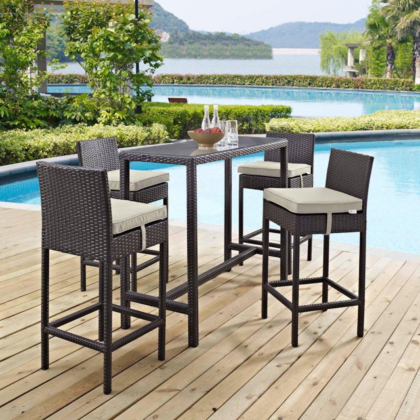 Modway Convene 5 Piece Outdoor Patio Pub Set, EEI-1964 FredCo