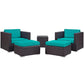 Modway Convene 5 Piece Outdoor Patio Sectional Set FredCo