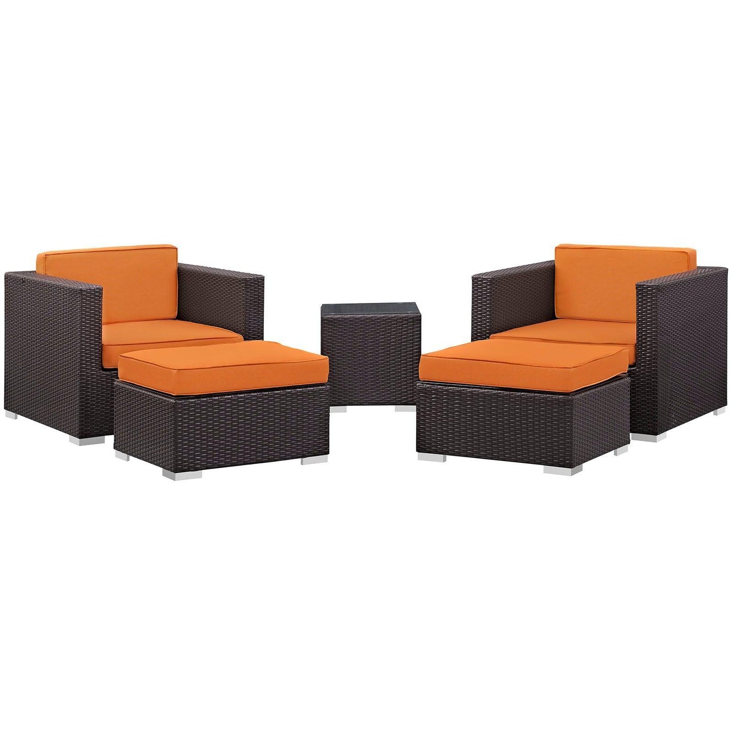 Modway Convene 5 Piece Outdoor Patio Sectional Set FredCo