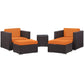 Modway Convene 5 Piece Outdoor Patio Sectional Set FredCo