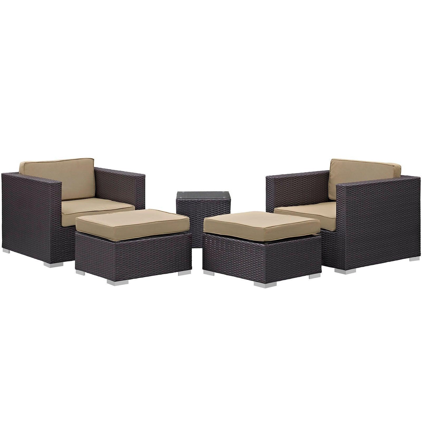 Modway Convene 5 Piece Outdoor Patio Sectional Set FredCo