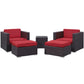 Modway Convene 5 Piece Outdoor Patio Sectional Set FredCo