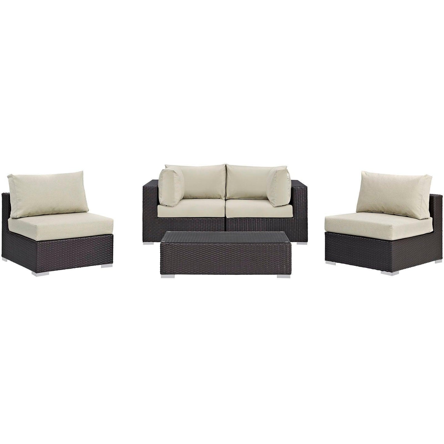 Modway Convene 5 Piece Outdoor Patio Sectional Set, EEI-2163 FredCo