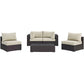 Modway Convene 5 Piece Outdoor Patio Sectional Set, EEI-2163 FredCo
