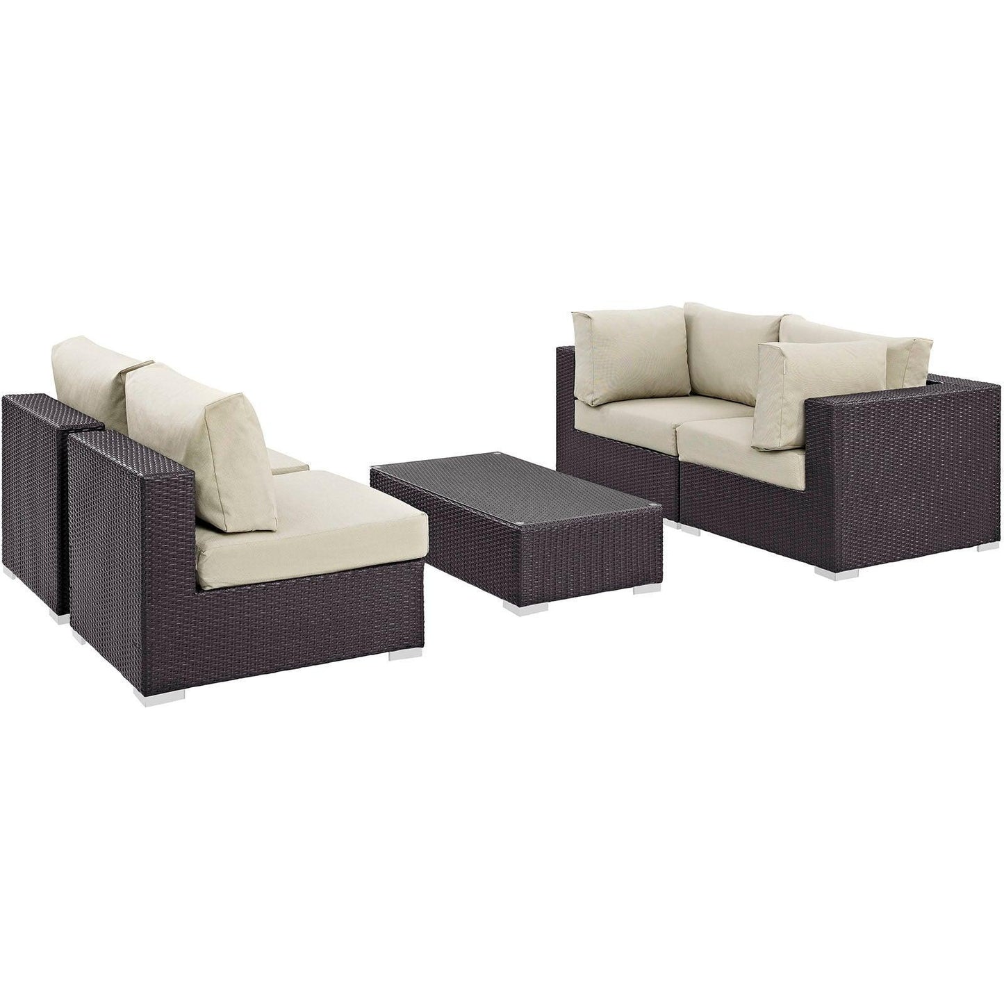 Modway Convene 5 Piece Outdoor Patio Sectional Set, EEI-2163 FredCo