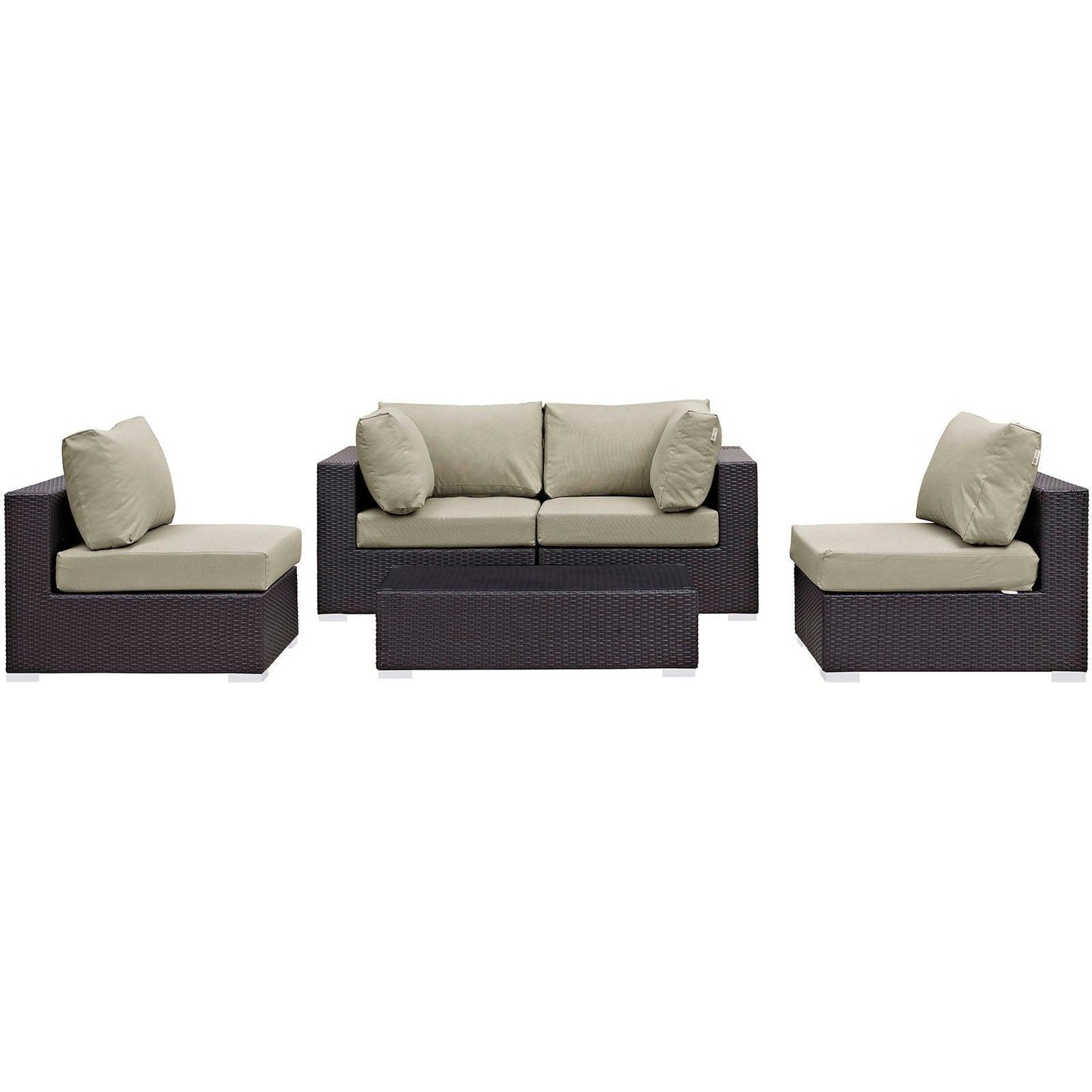 Modway Convene 5 Piece Outdoor Patio Sectional Set, EEI-2163 FredCo