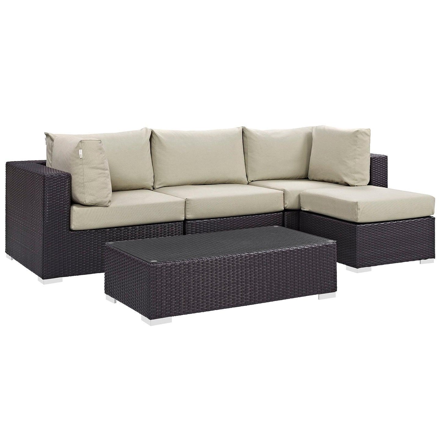 Modway Convene 5 Piece Outdoor Patio Sectional Set, EEI-2172 FredCo