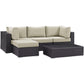 Modway Convene 5 Piece Outdoor Patio Sectional Set, EEI-2172 FredCo