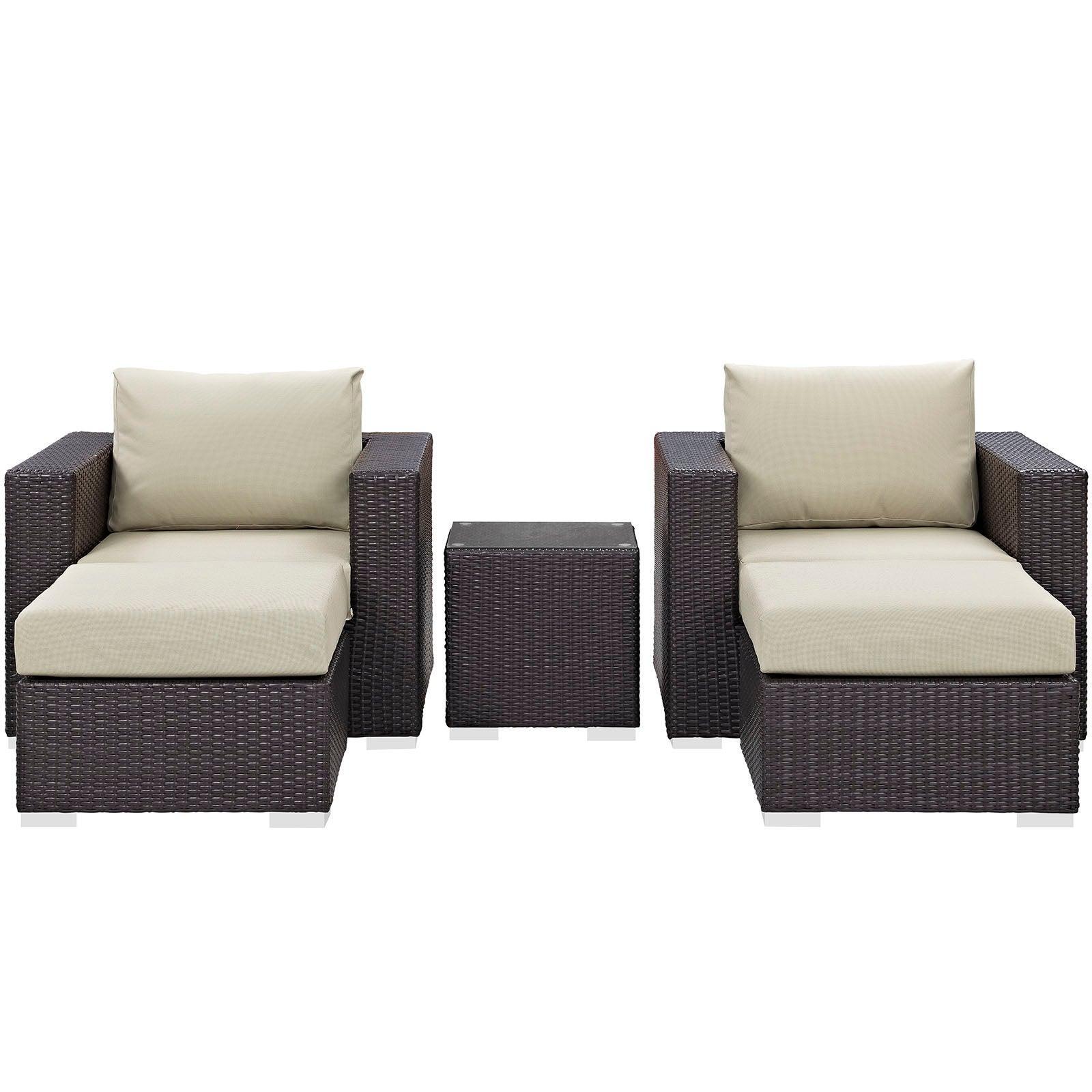 Modway Convene 5 Piece Outdoor Patio Sectional Set, EEI-2201 FredCo