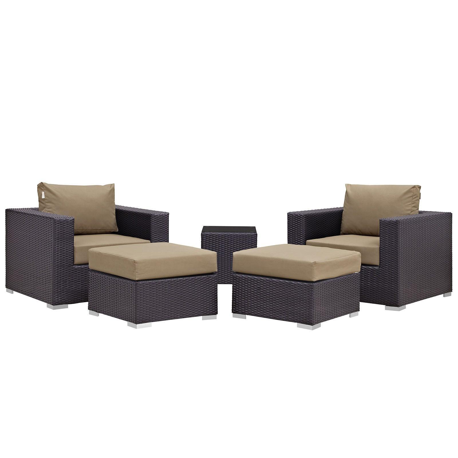 Modway Convene 5 Piece Outdoor Patio Sectional Set, EEI-2201 FredCo