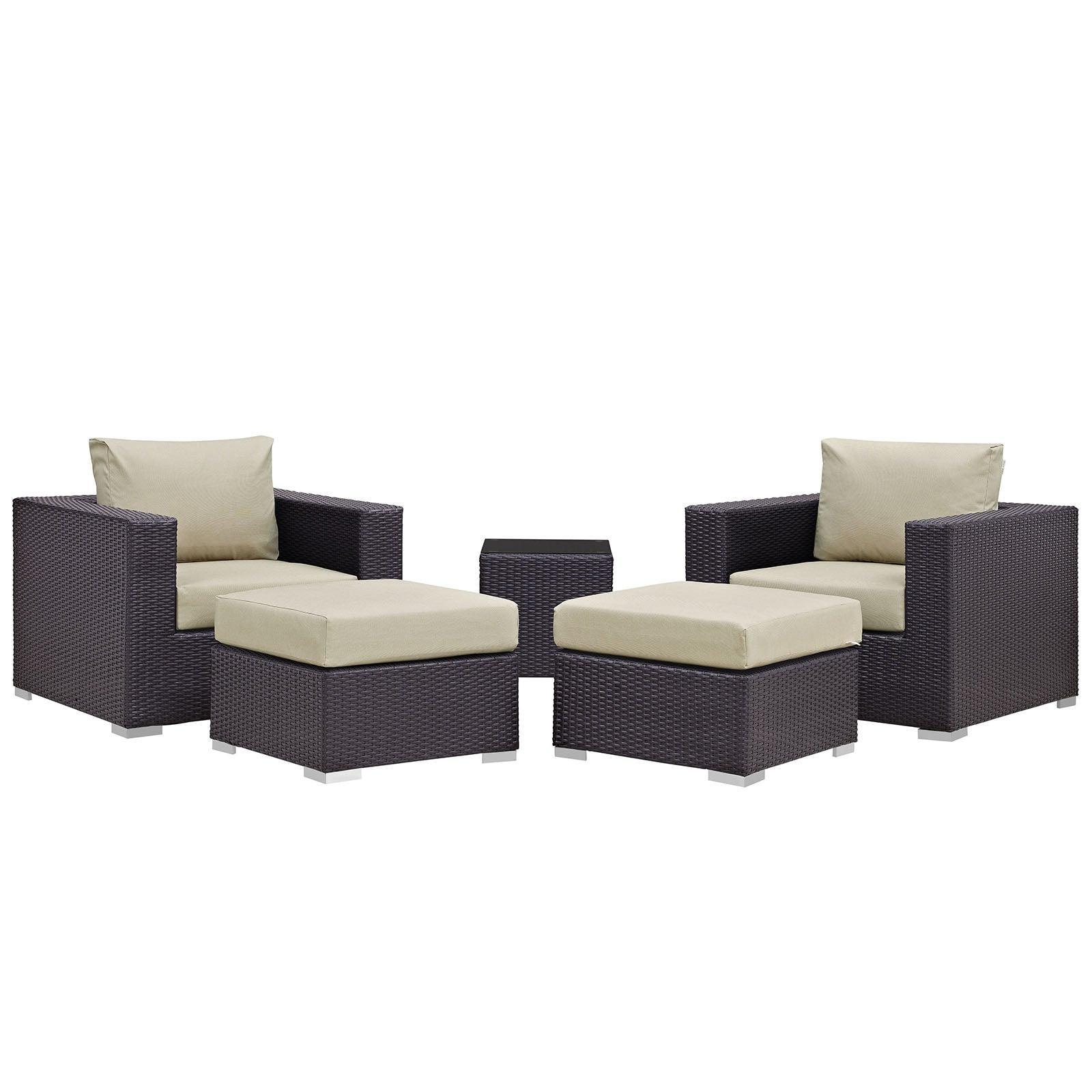 Modway Convene 5 Piece Outdoor Patio Sectional Set, EEI-2201 FredCo